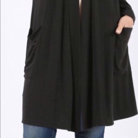 NEW Womens Black Cardigan Sweater Jacket Duster - Picture 5 of 7
